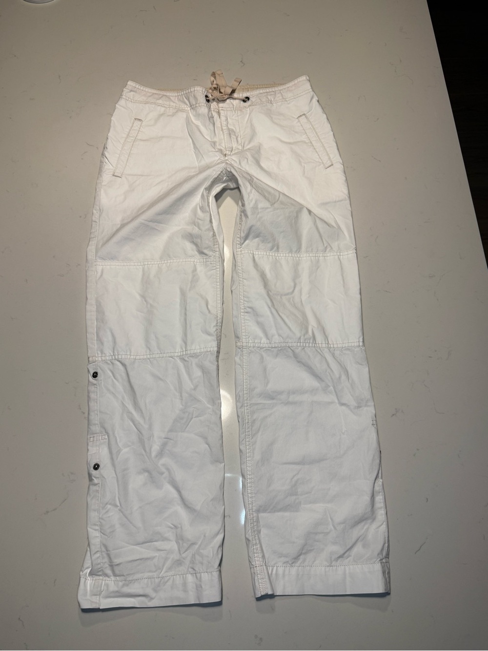 Y2K Woman’s White Wide Leg Cargo Drawstring Pants